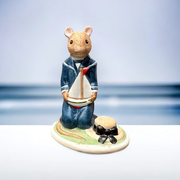 Vintage 1985 Franklin Mint Woodhouse Mouse Rupert Porcelain Figurine - Picture 1 of 8